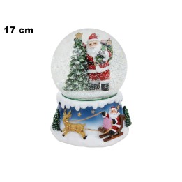 AMPOLLA CON BABBO NATALE CON SLITTA