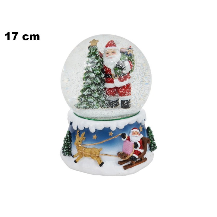 AMPOLLA CON BABBO NATALE CON SLITTA