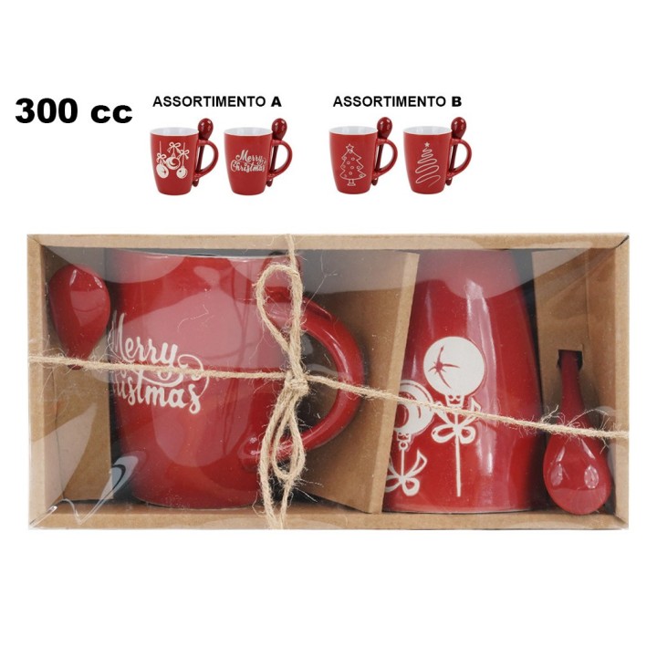 SET 2 TAZZE DECORATIVE NATALIZIE CON