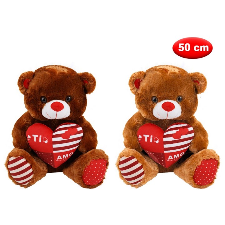 PELUCHE ORSO CON CUORE TI AMO CM 50