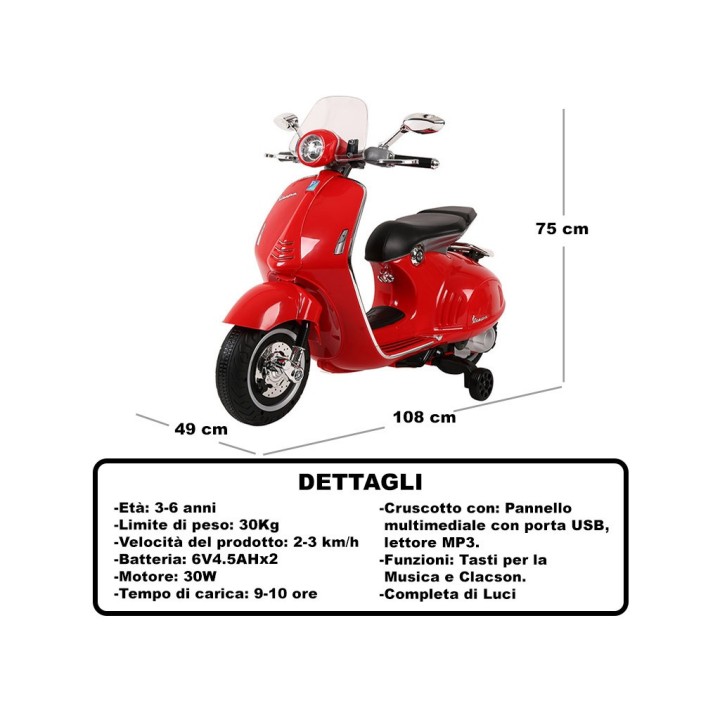 MOTO VESPA 946 - 12V ROSSA