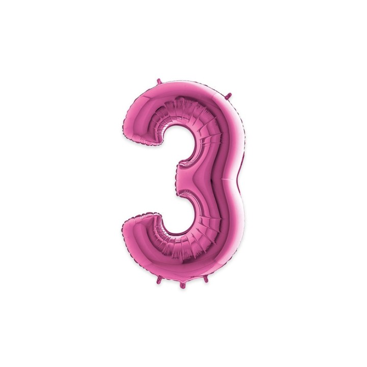 Pall. Mylar Numero 3 cm.102 Fuxia