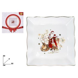 PIATTO QUADRATO DECORAT NATALIZIO 22CM