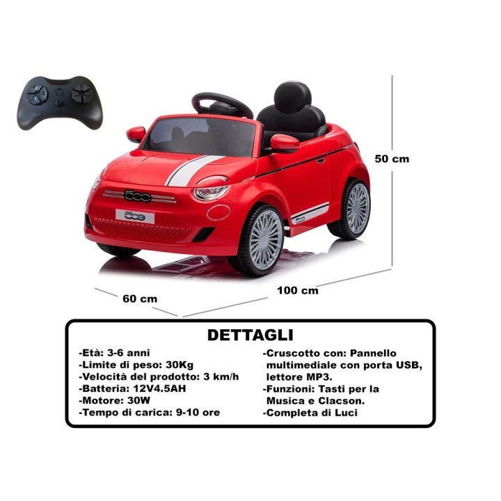 CAVALCABILE NUOVA FIAT 500 ROSSA