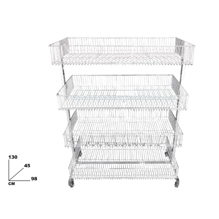 ESPOSITORE VASSOIO METALLO 4 RIPIANI