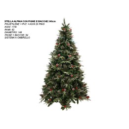 ALBERO STELLA ALPINA CM 240 PIGNE+BACCHE