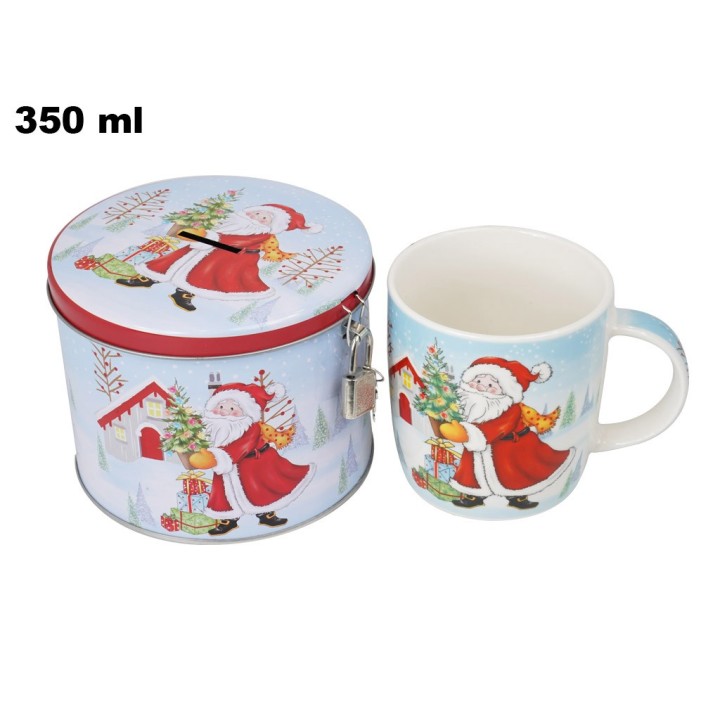 TAZZA DECORATIVA NATALIZIA CON BABBO NAT