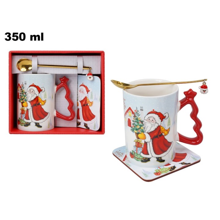TAZZA CON BABBO NATALE E CUCCHIAINO