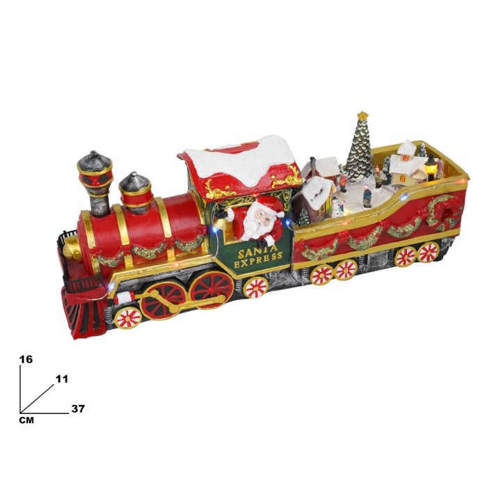 TRENO DI BABBO NATALE CON LUCI E SUONI