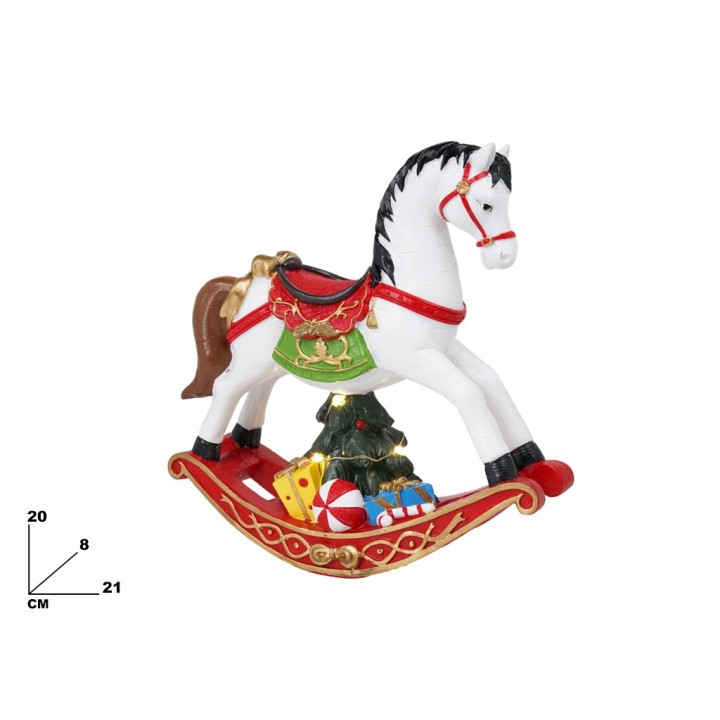 CAVALLO A DONDOLO CON LUCI 21 CM