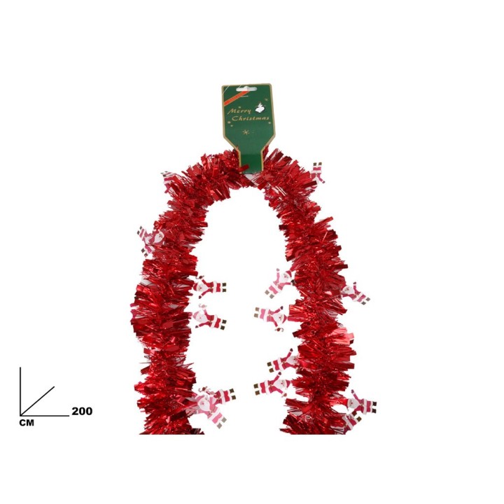 FESTONE ROSSO CON BABBO NATALE 2 METRI