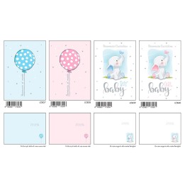BIGLIETTI NASCITA C/GLITTER(12) ALOB10