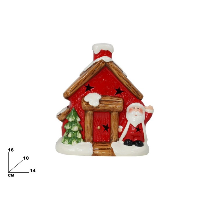 CASETTA ROSSA DI BABBO NATALE CON LUCI