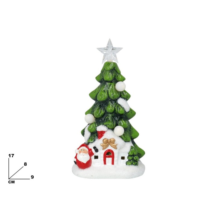 ALBERO DI NATALE CON CASETTA E BABBO NAT