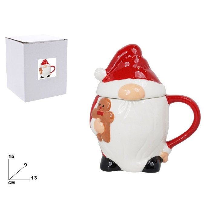TAZZA GNOMO CON COPERCHIO DECORATIVA NAT