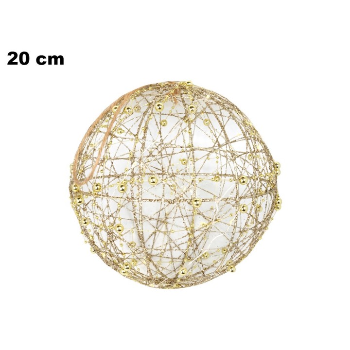 SFERA NATALIZIA 20 CM CON LUCE CALDA