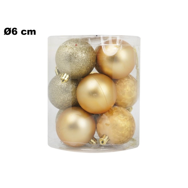 SET 12 PALLINE NATALIZIE DORATE 6 CM