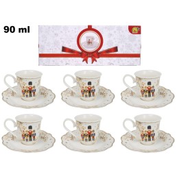 SET 6 TAZZINE CON 6 PIATTINI DECORATIVI
