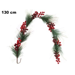 GHIRLANDA NATALIZIA CON BACCHE 130 CM