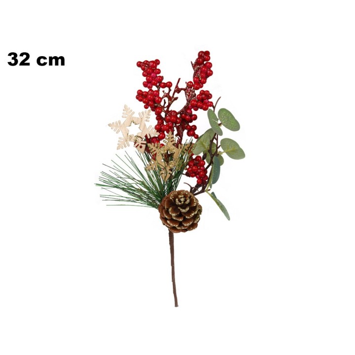 DECORAZIONE NATALIZIA 32 CM CON BACCHE