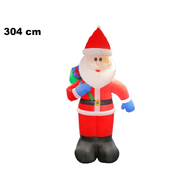 BABBO NATALE GONFIABILE 304 CM CON SACCO