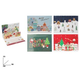 BIGLIETTO NATALIZIO 18*13 CM 4 ASSORTITI