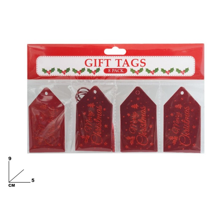CHIUDI PACCHI NATALIZIO ROSSO 8 PZ