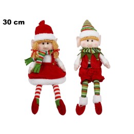 ELFO NATALIZIO SEDUTO 30 CM 2 ASSORTITI