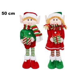 ELFO NATALIZIO DI PEZZA 50 CM 2 ASST
