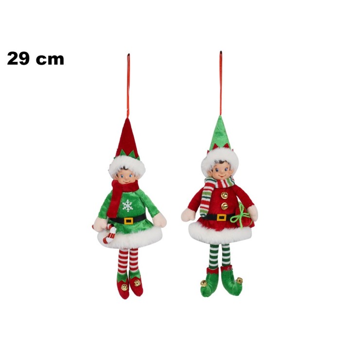 ELFO NATALIZIO DA APPENDERE 29 CM 2 ASST