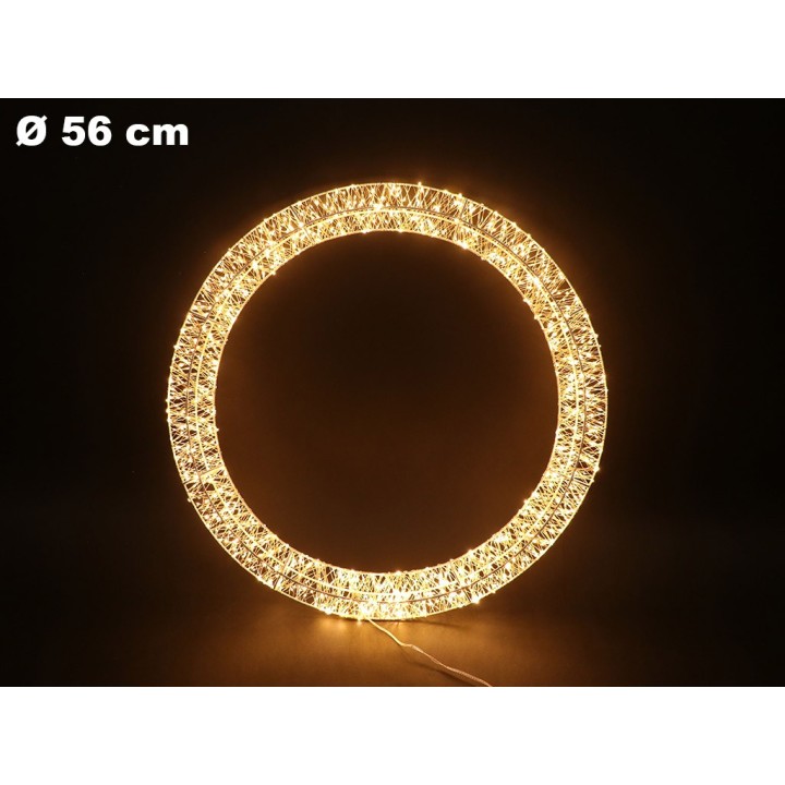 CORONA NATALIZIA LUMINOSA 56 CM 1200 LED