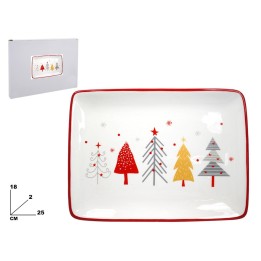 PIATTO RETTANGOLARE DECOR. NATAL. 25,5