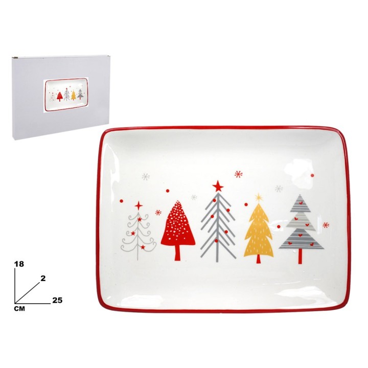 PIATTO RETTANGOLARE DECOR. NATAL. 25,5
