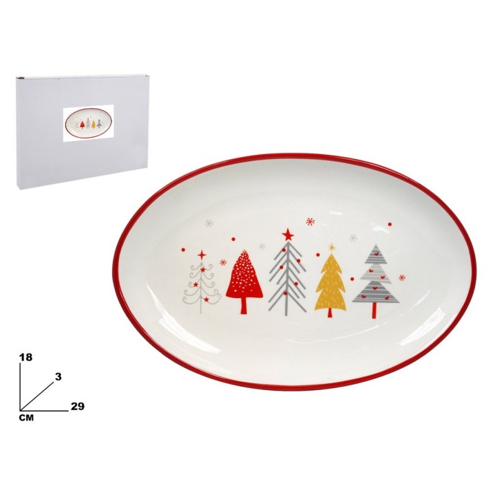 PIATTO OVALE DECORATIVO NATALIZIO 29 CM