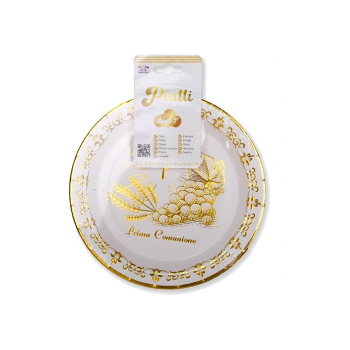 PIATTI PRIMA COMUNIONE 18CM 8PZ