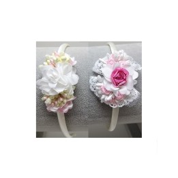 CERCHIETTO CON ROSELLINA E FIORELLINI