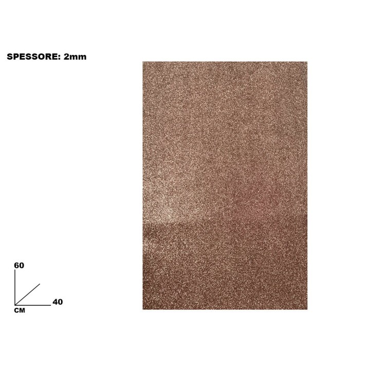 FOGLI EVA MARRONE GLITTER CM 40x60