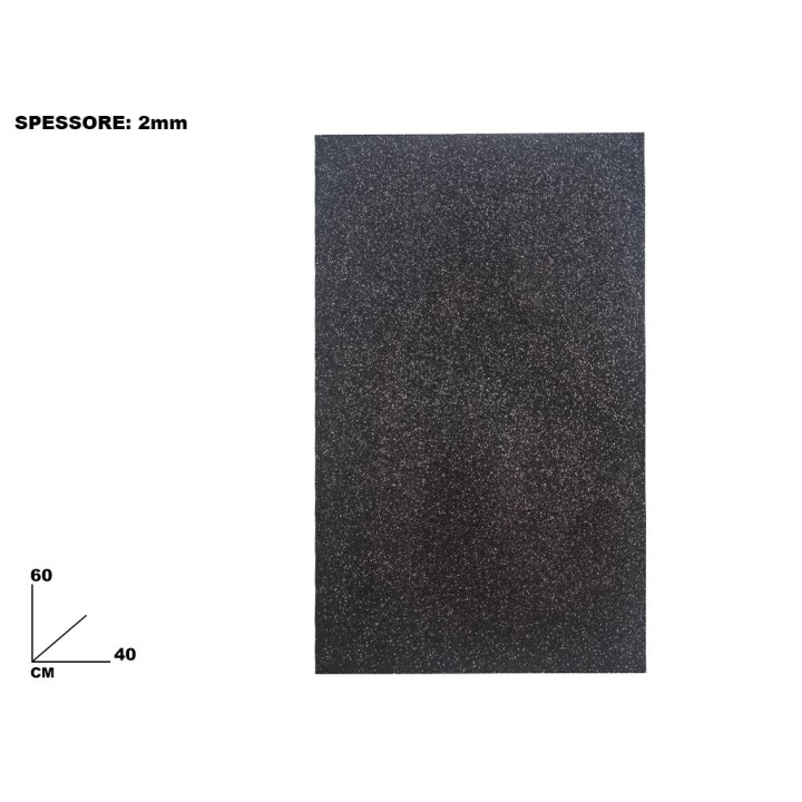 FOGLI EVA NERO GLITTER CM 40x60