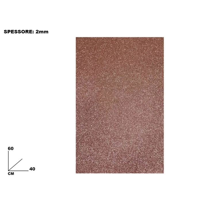 FOGLI EVA ROSA GOLD GLITTER CM 40x60