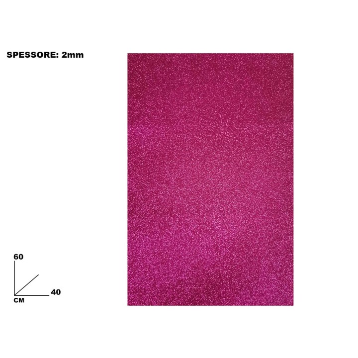 FOGLI EVA FUCSIA GLITTER CM 40x60