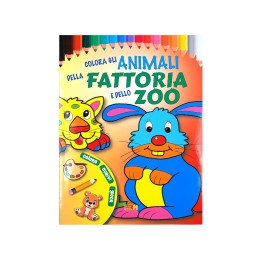 COLORA ANIMALI DELLA FATTORIA E ZOO