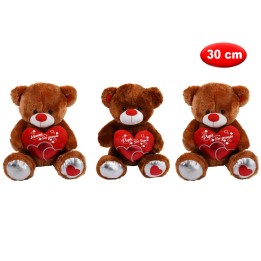 PELUCHE ORSO CON CUORE CM 30