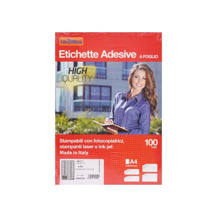 ETICHETTE ADESIVE A4 ANGROTONDO 46X11,1