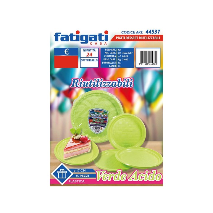 PIATTI DESSERT 25PZ VERDE