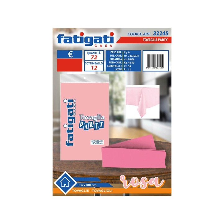 TOVAGLIA PARTY ROSA 137X180CM