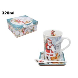 SET TAZZA CON SOTTOBICCHIERE E CUCCHIAIN