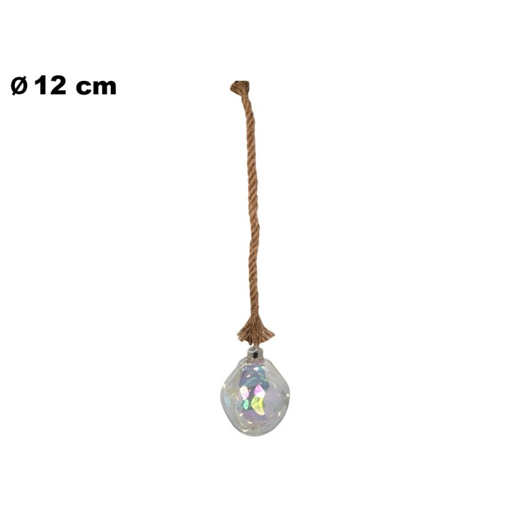 SFERA NATALIZIA CON CORDA CM 12 / 15 LED