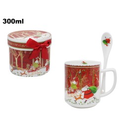 SET TAZZA CON CUCCHIAINO DECORATIVI NATA