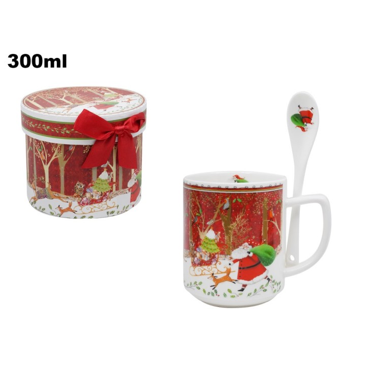 SET TAZZA CON CUCCHIAINO DECORATIVI NATA