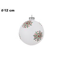 SFERA NATALIZIA BIANCA CON DECO 12 CM
